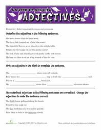 Grammar Review Adjectives Worksheet Education Com Adjectives Adjective Worksheet Grammar Review