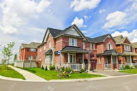Suburban Residential Street With Red Brick Houses Stock Photo Picture And Royalty Free Image Image 14384589