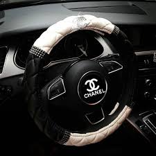 Black And White Steering Wheel Cover Buy Wholesale Classic Chanel Diamond Pu Leather Auto Car Steering Wheel Covers 15 Inch 38cm Girly Car Accessories New Car Accessories Car Steering Wheel Cover