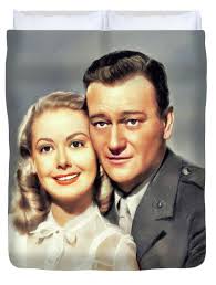 Adele Mara and John Wayne, Movie Legends Duvet Cover