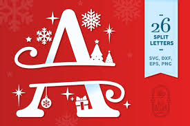 Of the way along the alphabet . Christmas Monogram Alphabet Christmas Split Letters So Fontsy