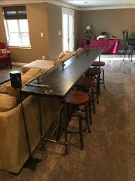Whether you want inspiration for planning sofa bar or are building designer sofa bar from scratch, houzz has 152 pictures from the best designers, decorators, and architects in the country, including design line construction, inc. Cool Sofa Bar Table With Step By Step Instructions On How To Build It Yourself Step By Step Living Room Ultra Modern Diy Sofa Table Table Behind Couch Home