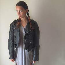 Vintage Womens Cropped Leather Motorcycle Jacket Etsy Vintage Ladies Leather Motorcycle Jacket Jackets