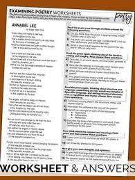 Poetry Lesson Annabel Lee By Edgar Allan Poe By Stacey Lloyd Teachers Pay Teachers Poetry Lessons Poetry Worksheets Poetry