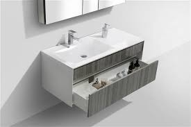 ash gray wall mount modern bathroom vanity