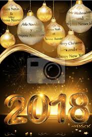 Feliz Natal E Feliz Ano Novo De 2018 Escrito Em Muitas Linguas Fotomural Fotomurais 2018 Cumprimentos Das Estacoes Cartao De Natal Myloview Com Br