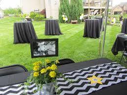 Outdoor Graduation Party Black White Yellow Backyard Graduation Party Outdoor Graduation Parties Outdoor Graduation