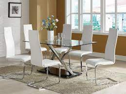 X Design White 7pc Set Contemporary Dining Room Sets Dining Room Chairs Modern Modern Glass Dining Table