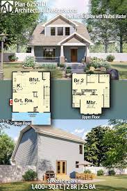 Plan 62551dj Two Bed Bungalow With Vaulted Master In 2020 Vintage House Plans Bungalow Style House Plans Architectural Design House Plans