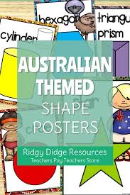 Australian Themed Shape Posters Literacy Programs Resource Classroom Classroom Displays