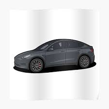 Maybe you would like to learn more about one of these? Tesla Model Y White Poster By Sugoishrimp Redbubble