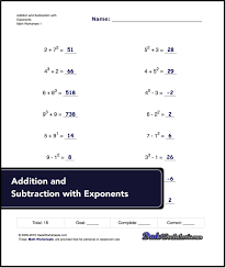 Free Math Worksheets For Exponents Problems Free Printables Math Worksheets Exponents Exponent Worksheets Exponents Math Worksheets