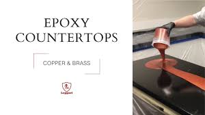 The countertops were created by first. Epoxy Countertop Coating Copper And Brass Youtube