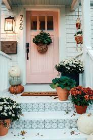 Fall Front Porch And Tile Front Steps Fall Home Decor Exterior Paint Color Diy Curb Appeal