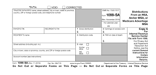 When the tax return has been processed, if a. Form 1099 Sa Distributions From An Hsa Archer Msa Or Medicare Advantage Msa Definition