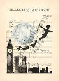 Pin By Phoenixs Prints On Disney Peter Pan Silhouette Music Art Print Peter Pan