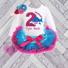 2nd Birthday Birthday Dress For Baby Boy 2 Year Old Cute Personalized Blue And Pink Shark Second Birthday Full And Fluffy Tutu Outfit This Set Girl 2nd Birthday Shark Themed Birthday Party Shark Theme Birthday