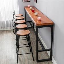 Us 176 Retro Leisure Cafes Against The Wall Bar Table Home High Bar Table Long Solid Wood Metal Bar Table Kitchen Bar Table High Bar Table Bar Furniture