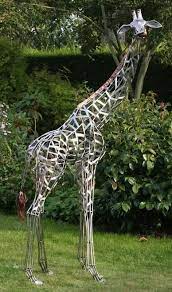 Artist Galain Anamalier Giraffe Metal Art Sculpture Scrap Metal Art Metal Yard Art