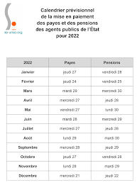 Calendrier Des Salaires Des Fonctionnaires 2023 Quand Sont Versées Les Payes Et Les Pensions En 2022 ? - Enseignants De  L'unsa