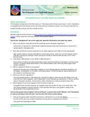 Cell cycle and mitosis worksheet. Hhmi Cell Cycle Assignment 1 Pdf Click And Learn The Eukaryotic Cell Cycle And Cancer Student Handout The Eukaryotic Cell Cycle And Cancer An Overview Course Hero