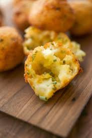 Cheddar Chive Potato Puffs Recipe Healthy Appetizer Recipes Potato Skins Baked Potato Oven