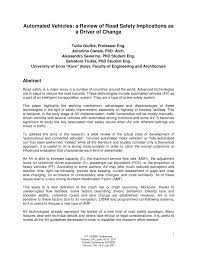 The continuing evolution of automotive technology aims to deliver even greater safety benefits and automated driving systems (ads) that — one day — can handle the whole task of driving when we don't want to or can't do it ourselves. Pdf Automated Vehicle A Review Of Road Safety Implications As Driver Of Change
