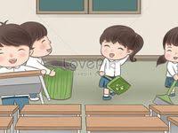 طلاب المدارس المدرسة تنظيف الكرتون مرسومة باليد In 2020 Starting School School Cartoon Student Cartoon