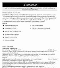 Construction Safety Officer Resume Example Livecareer