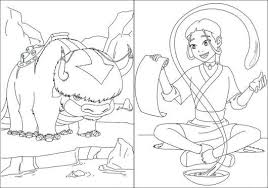 Aang from avatar the last airbender coloring page. Appa And Katara From Avatar Coloring Sheet Online Earth Coloring Pages Coloring Sheets Coloring Sheets For Kids