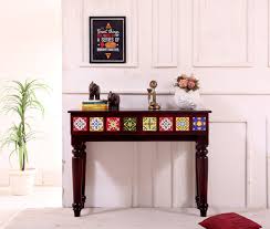Buy Boho Console Table Honey Finish Online In India Wooden Street Console Table Wooden Street Table