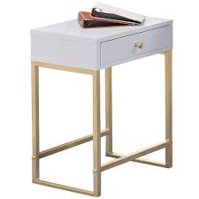 Grace Bedside Table White Gold 26 Off 169 00 Milan Direct White End Tables End Tables Contemporary End Tables