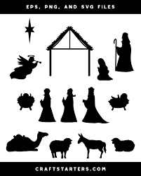 Lfeey 10x10ft birth of jesus backdrop christmas night manger nativity scene silhouette background farm barn stable christianity photography prop studio photo booth props. Nativity Scene Maker Silhouette Clip Art