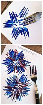 Kids Fireworks Craft Using A Fork Sassy Dealz Fireworks Craft July Crafts Kids Art Projects