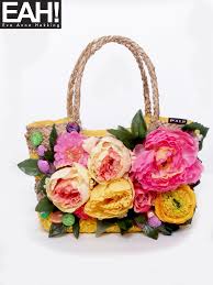 eah yellow straw flower daybag กระเป า กระเป า diy