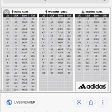 adidas shoes chart