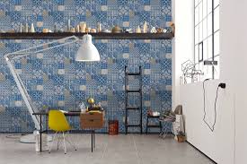 Livingwalls Tapete Fliesen 3d Blau Braun Creme Turkis 369231
