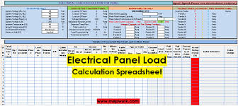 The panel schedule templates come in many file formats like word, pdf format, etc. Electrical Panel Load Calculation Spreadsheet