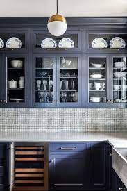 Dark Blue Cabinets Butler S Pantry Design By Kitchen Cove In Portland Maine Dark Blue Kitchens Kitchen Cabinet Inspiration Kitchen 2021