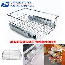 Amazon com kitchen slide out cabinet organizer pull out under cabinet sliding shelf chrome wire storage basket drawer for kitchen bedroom bathroom 12 4 wide kitchen dining. Shelf Cabinet Sliding Drawer Organizer Shelf Metal Pull Out Storage Wire Basket 31 21 Picclick