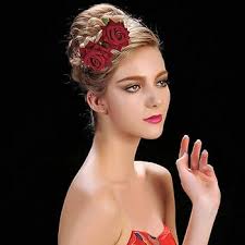 Rose Hair Side Comb Flannelette Bride Hair Comb Accessory Simulation Flower  Hair Clip for Women Red : Amazon.com.au: Beauty