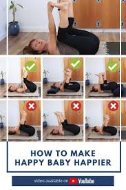 With an exhale, bend your knees into your belly. How To Do Happy Baby Pose Modifications Variations In 2021 Happy Baby Pose Happy Baby Yoga Tutorial