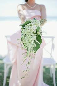 Gorgeous Green White Tropical Cascade Wedding Bouquet Cascading Wedding Bouquets White Wedding Bouquets Tropical Wedding Bouquets