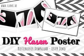 Nachdem ihr euch die bastelvorlage ausgedruckt und zugeschnitten habt, tragt ihr die vorlage mit dem bleistift auf das tonpapier auf und schneidet es aus. Diy Print Hasenohren Poster Als Deko Kostenlose Vorlagen Hasenohren Und Poster