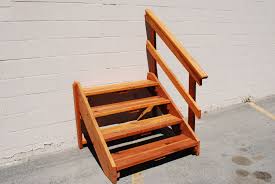 Redwood Stairs Wooden Steps Outdoor Outdoor Handrail Outdoor Stairs