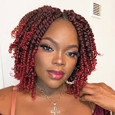 BEFUNNY Pre-Twisted passion twist hair, 8 Inch 9 Packs Pretwisted Passion  Twist Crochet Hair,Soft Curly Ombre Brown Pre Looped Crochet Hair For Women  Short Crochet Braids(8",T1B/30#) : Buy Online at Best Price