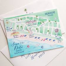 Where is watercolor florida on a map. Custom Invitations Unique Wedding Invitations Watercolor Art Stationery Destination Wedding Save The Dates Custom Wedding Map Save The Date Maps