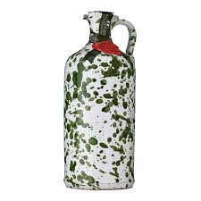 Splatter Green Hand Painted Extra Virgin Olive Oil Ceramic Jug Ceramic Painting Hand Painted Ceramics