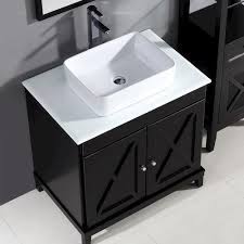 Tall stylish faucet is approved for canada. Ove Decors Aspen 32 W X 22 D Espresso Vanity And White Marble Vanity Top With Rectangular Vessel Bowl At Menards