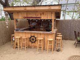 We Built Our Own Beach Bar Shawn S Sand Bar And Grill Diy Outdoor Bar Outdoor Tiki Bar Backyard Bar